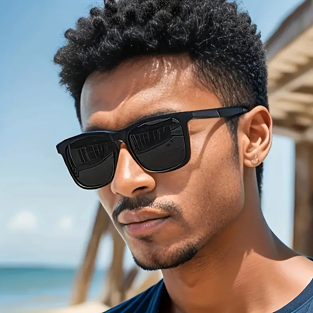 Schwarze Oversized Vintage Sonnenbrille