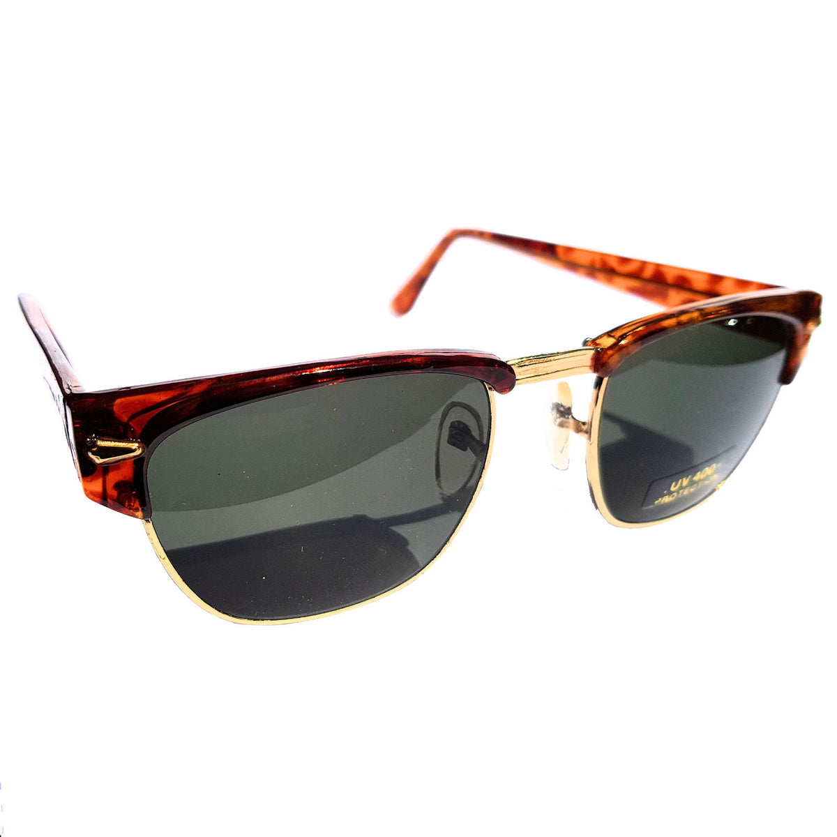 Braune Vintage Sonnenbrille mit dunklen Gläsern