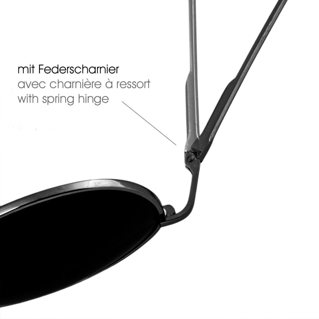 Schwarze Piloten-Sonnenbrille aus Aluminium-Magnesium
