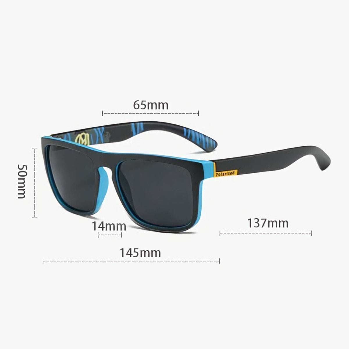 Schwarz-blaue polarisierte Sonnenbrille