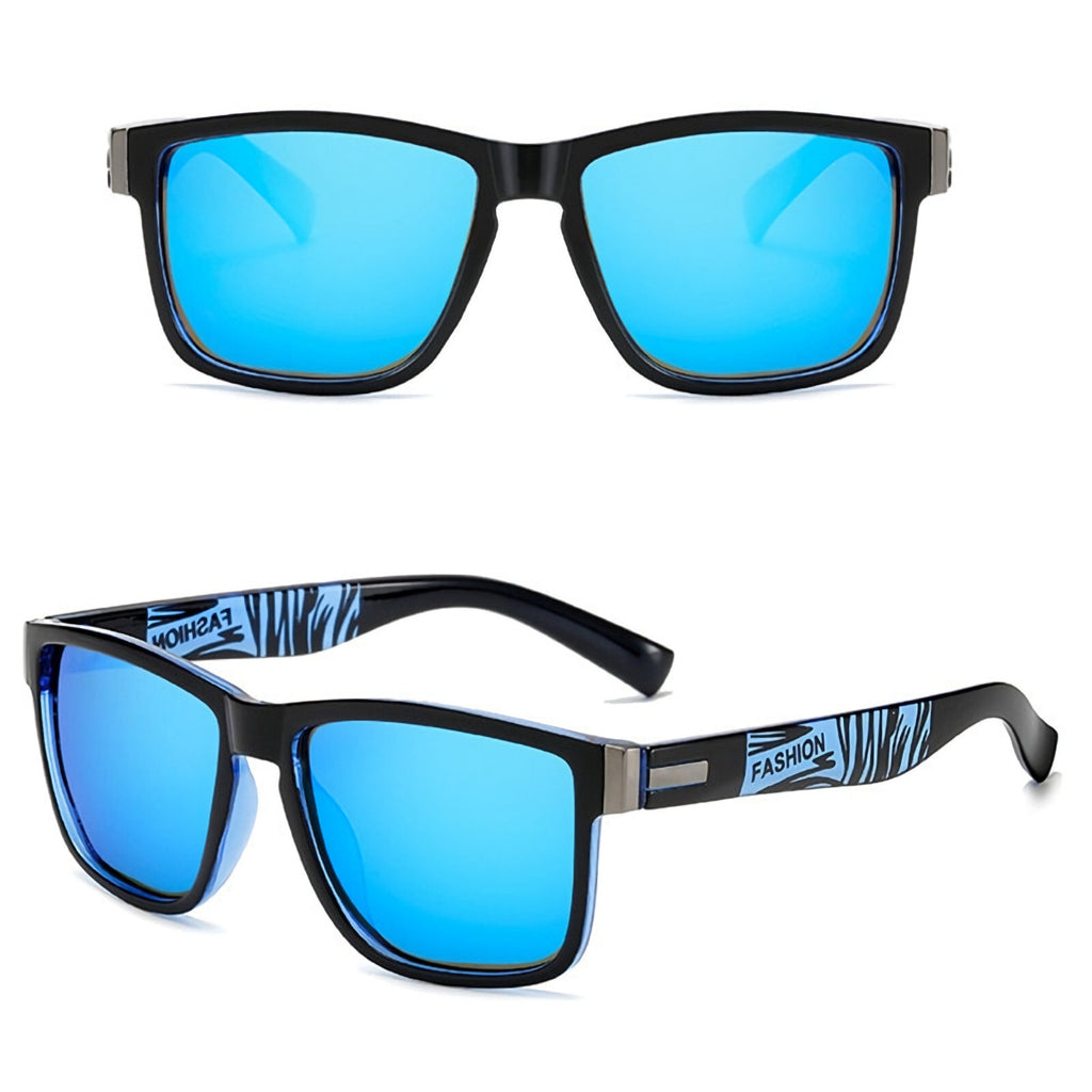 Schwarz-blaue polarisierte Sonnenbrille