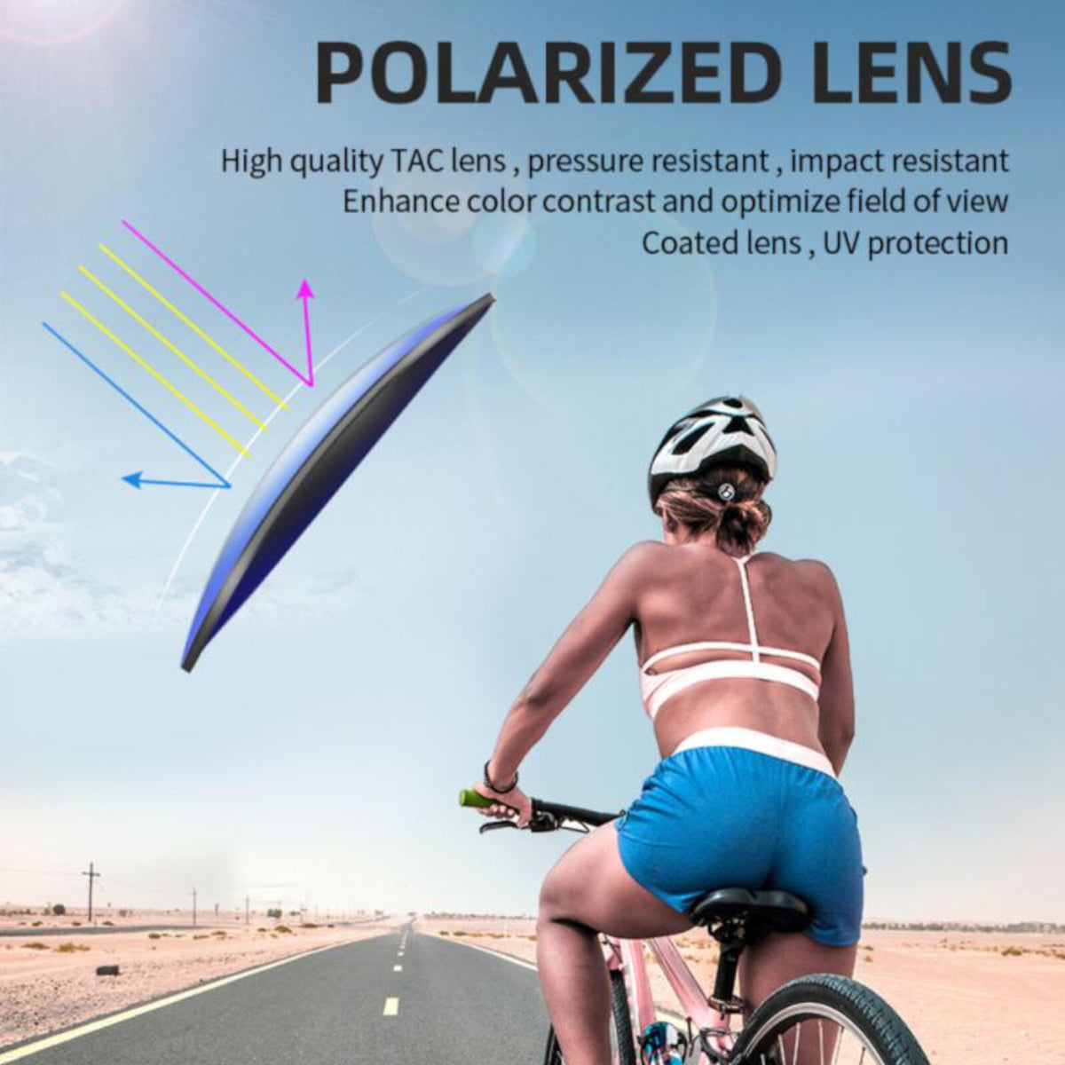 Schwarz-blaue polarisierte Sonnenbrille