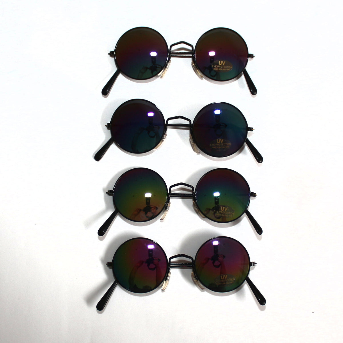 Runde schwarze Steampunk-Sonnenbrille verspiegelt