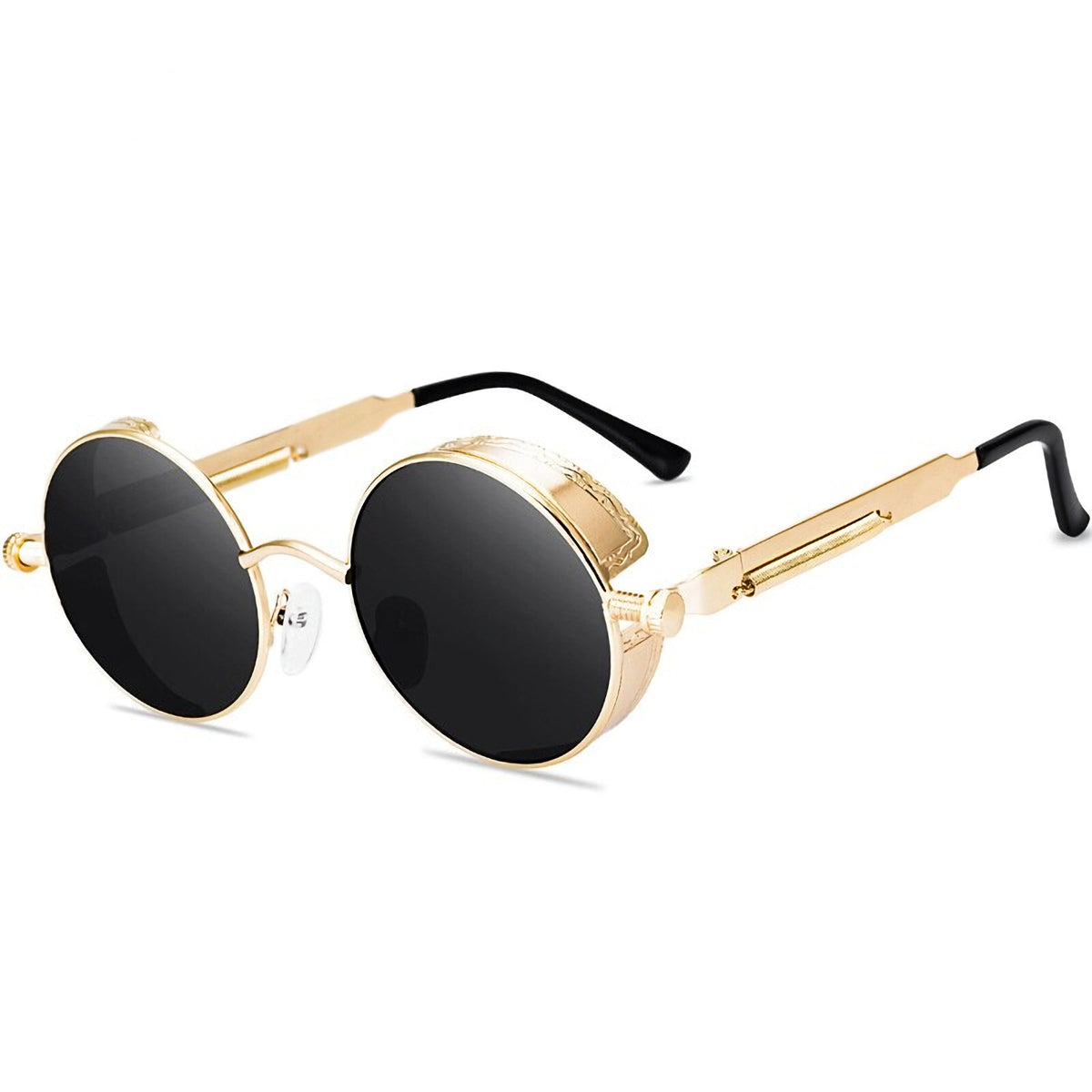 Runde schwarze Steampunk-Sonnenbrille