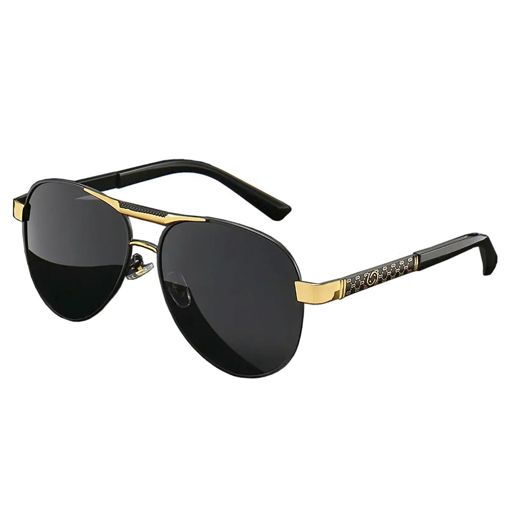 Schwarz-rot-goldene Piloten-Sonnenbrille