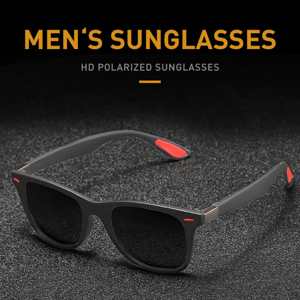Grau-rote polarisierte Sonnenbrille