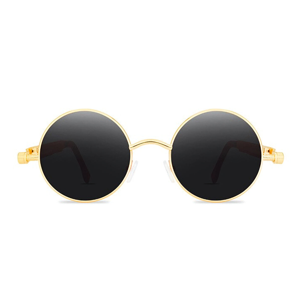 Runde gold-schwarze Steampunk-Sonnenbrille