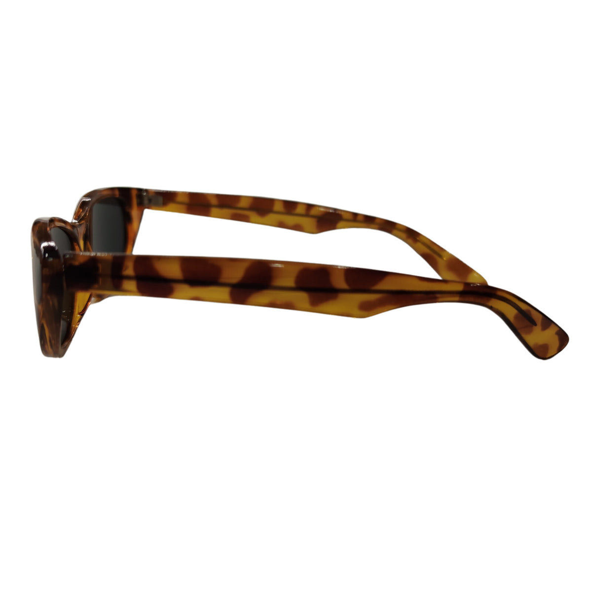 Braune Cat-Eye-Sonnenbrille mit dunkelgrauen Gläsern