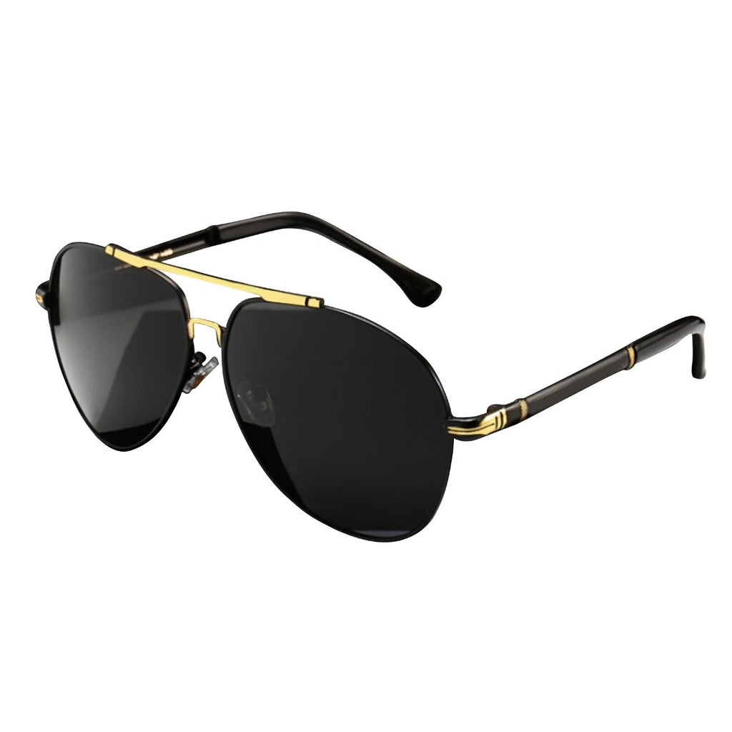 Schwarz-rot-goldene Piloten-Sonnenbrille