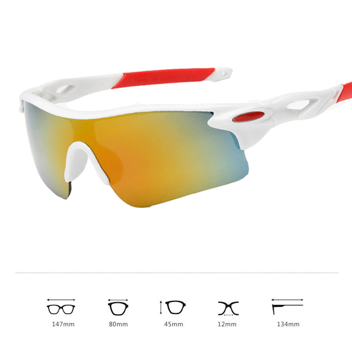 Weiße polarisierte Sport-Sonnenbrille X1