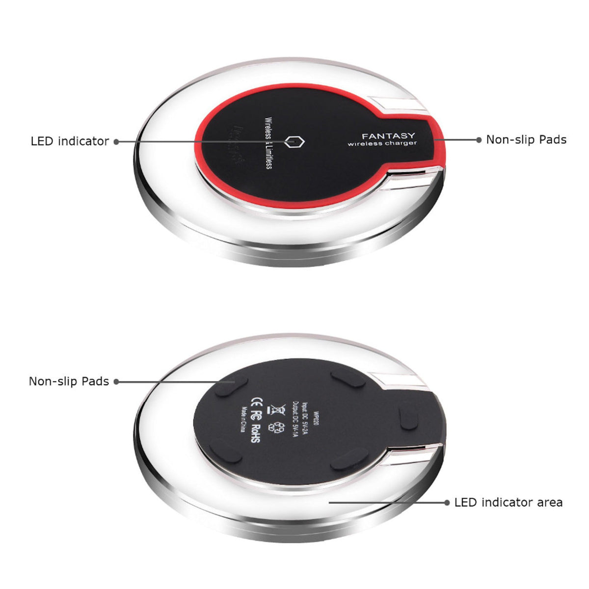 Kompakte Qi Wireless Charger Ladestation