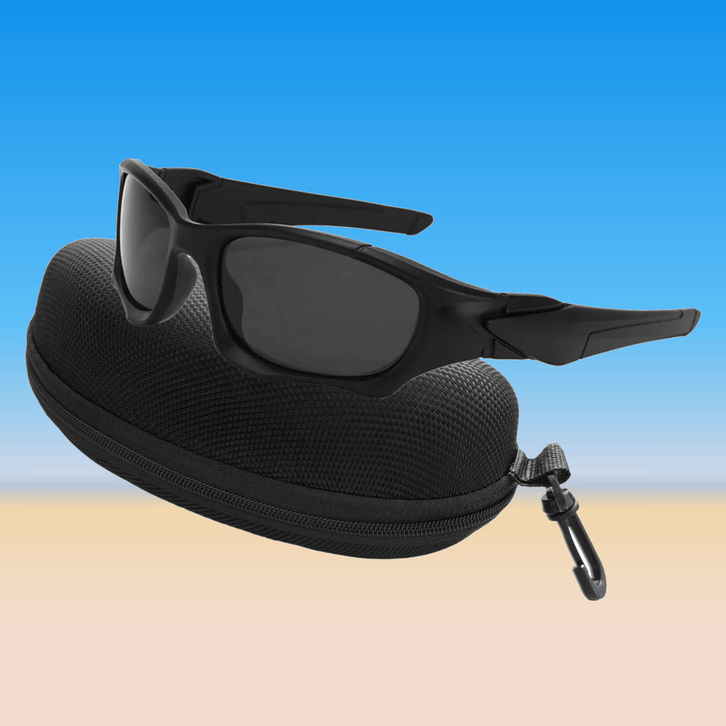 Schwarze Sport-Sonnenbrille aus Polycarbonat