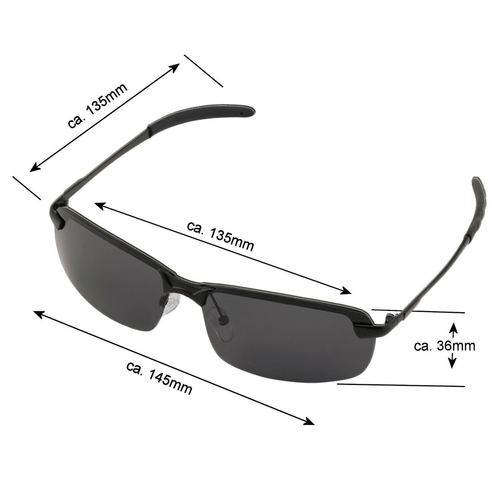 Schwarze Matrix-Sonnenbrille mit polarisierten Gläsern