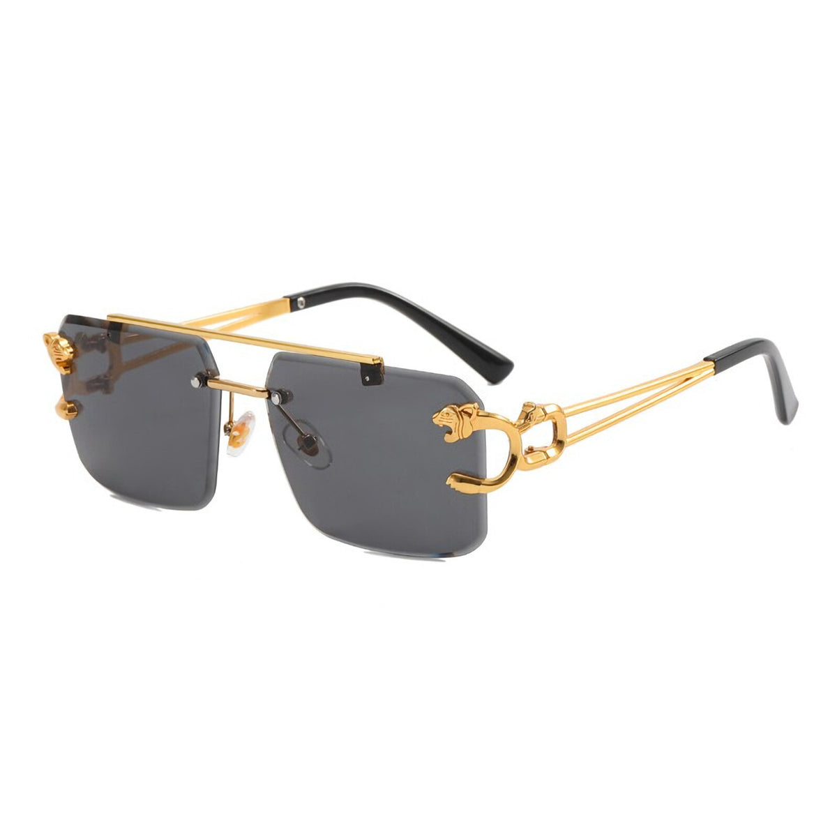 Schwarz-goldene Vintage Designer-Sonnenbrille