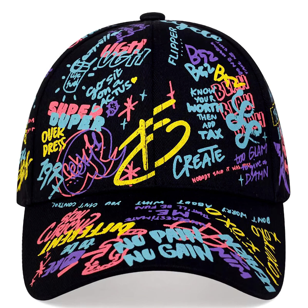 Unisex Graffiti-Basecap aus Baumwolle