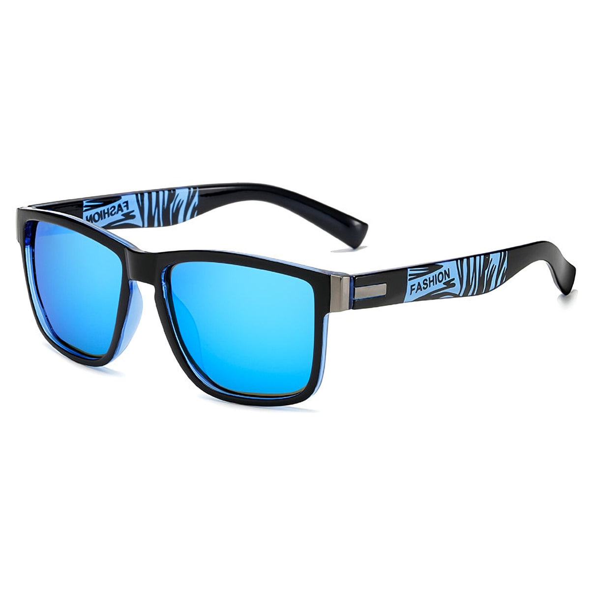 Schwarz-blaue polarisierte Sonnenbrille