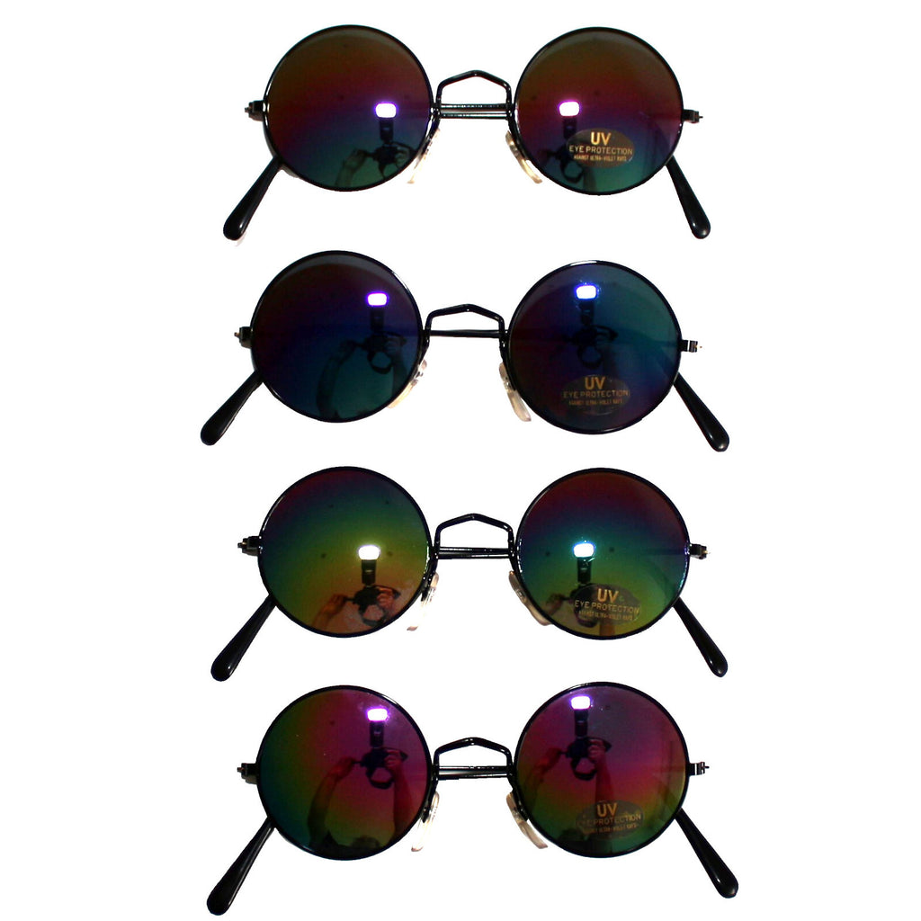 Runde schwarze Steampunk-Sonnenbrille verspiegelt