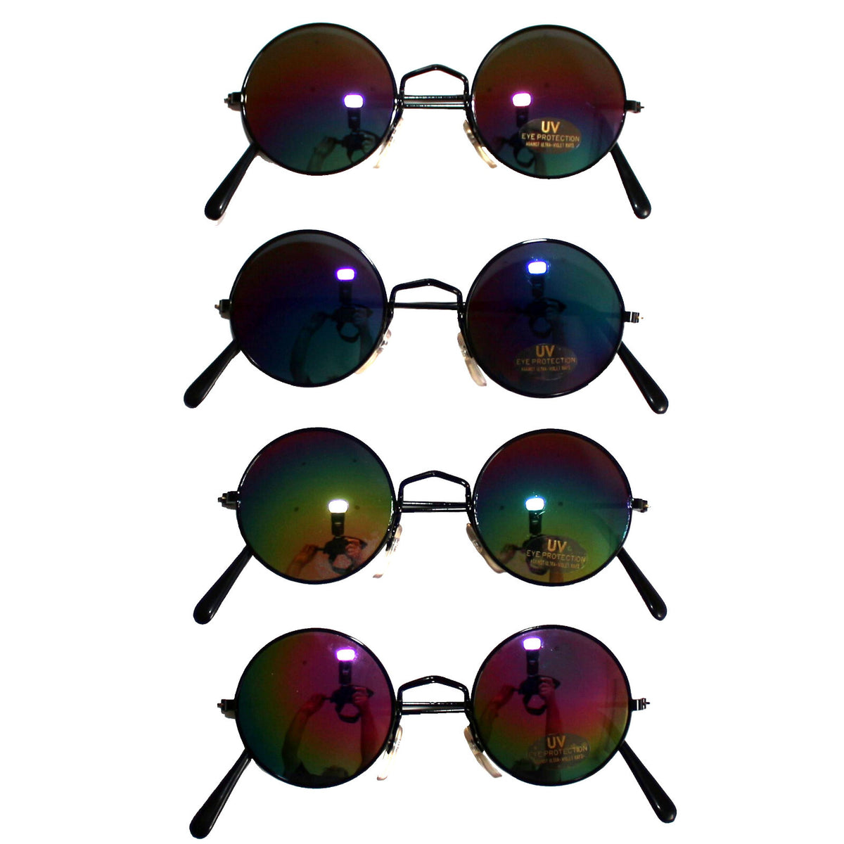 Runde schwarze Steampunk-Sonnenbrille verspiegelt