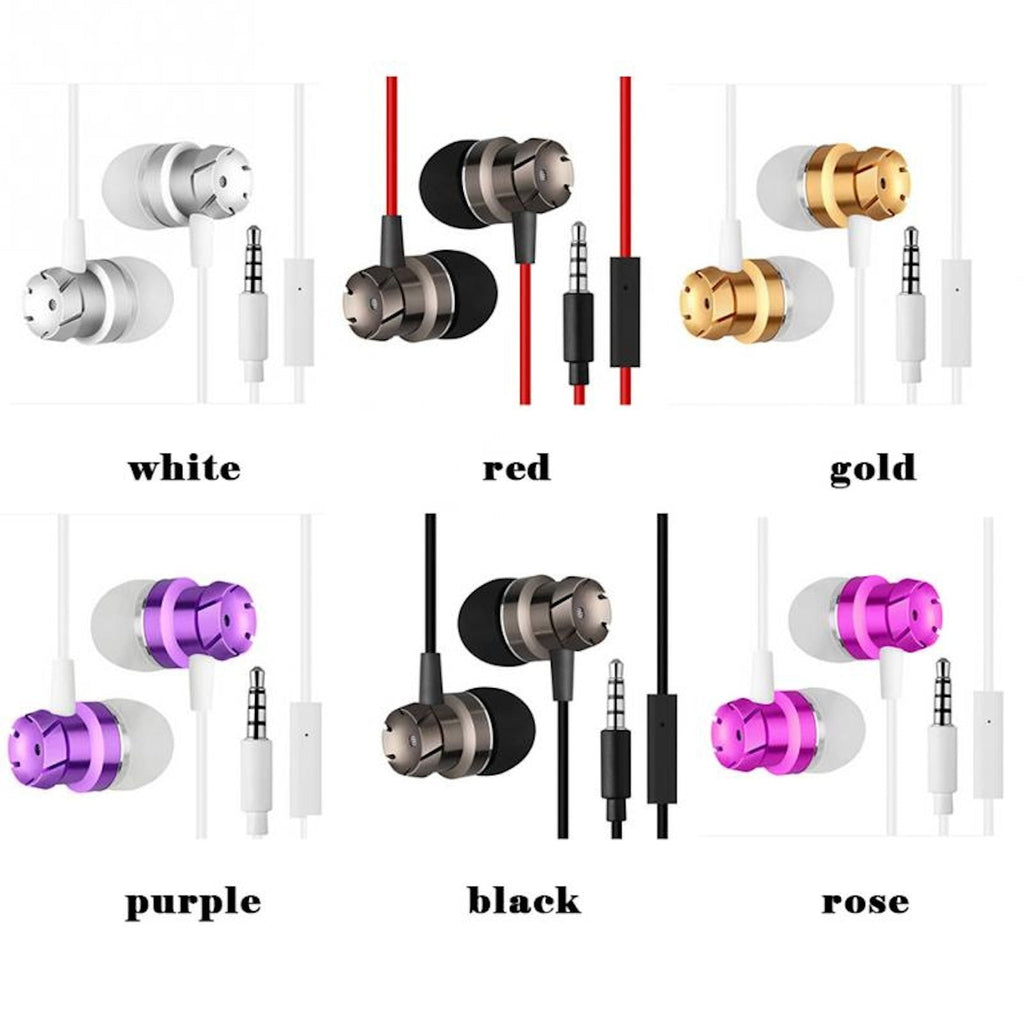 Super Bass Turbine Metall Kopfhörer In-Ear Headset Ohrhörer mit Mikrofon +Tasche