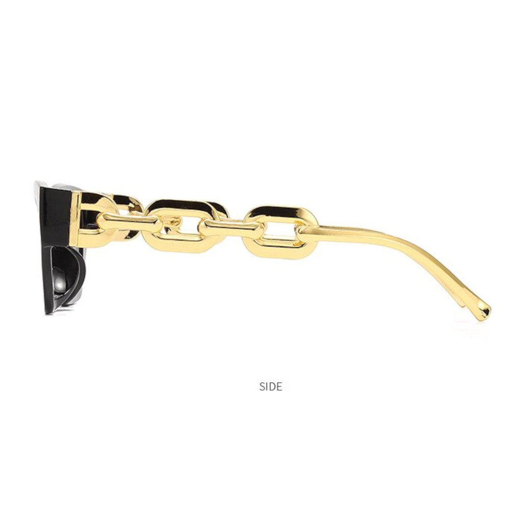 Schwarz-goldene Vintage Cat-Eye-Sonnenbrille