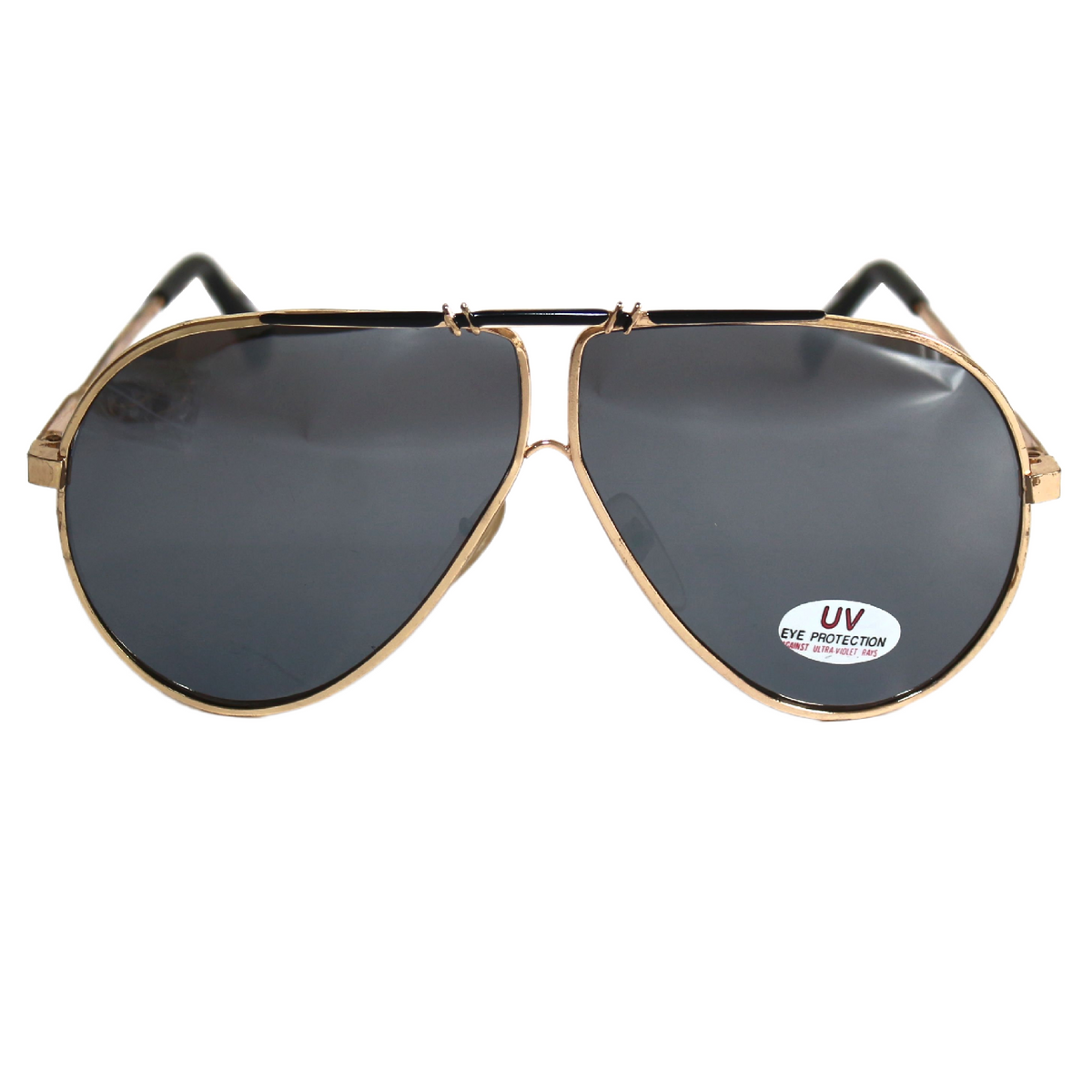 Gold-schwarze Piloten-Sonnenbrille im Porsche-Stil