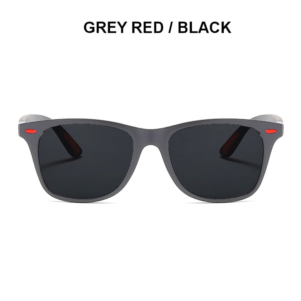 Grau-rote polarisierte Sonnenbrille
