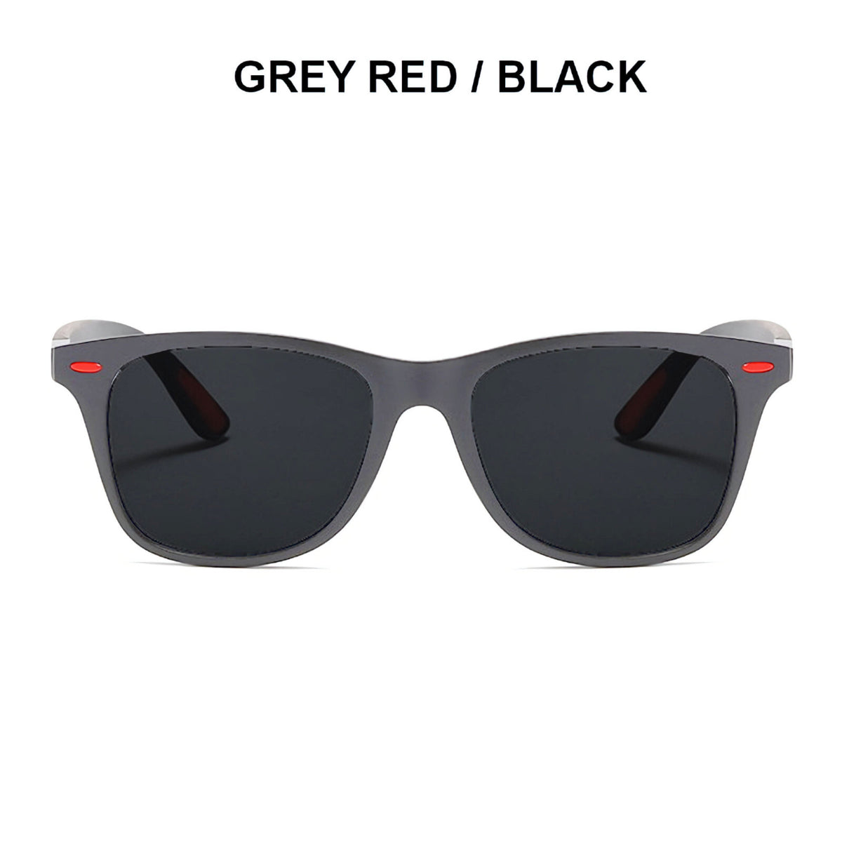 Grau-rote polarisierte Sonnenbrille