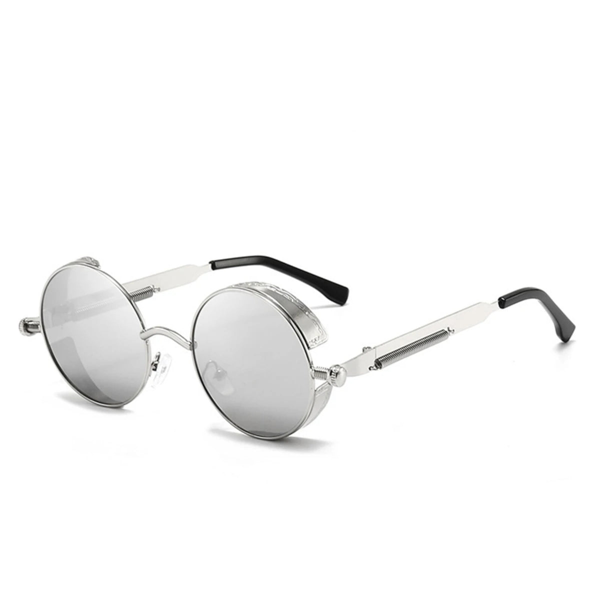 Runde schwarze Steampunk-Sonnenbrille