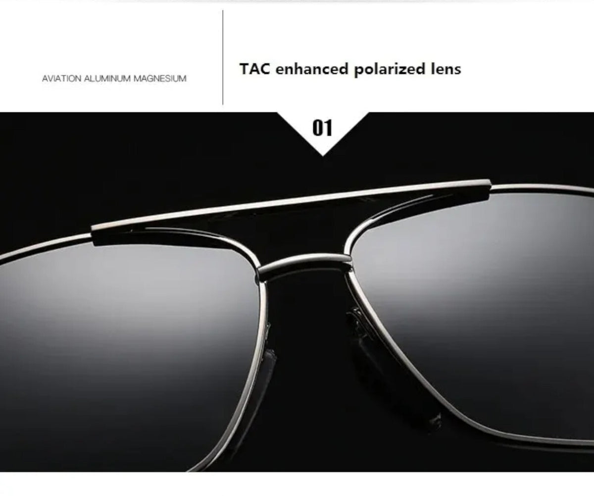 Gunmetal Piloten-Sonnenbrille aus Aluminium-Magnesium
