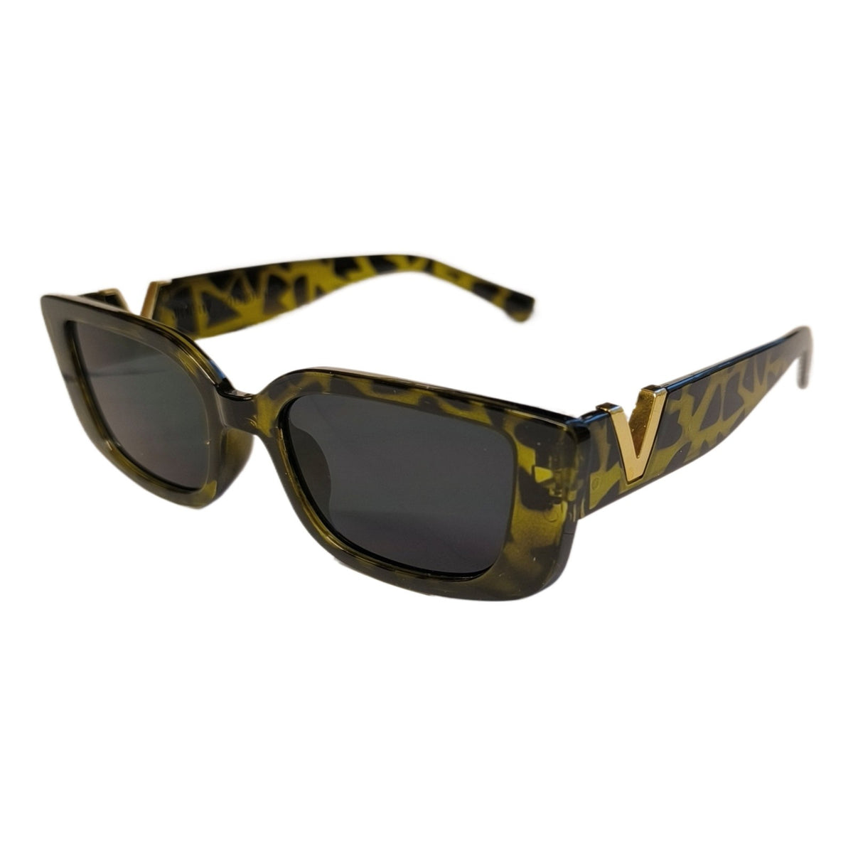 Grün-schwarze Cat-Eye-V-Sonnenbrille