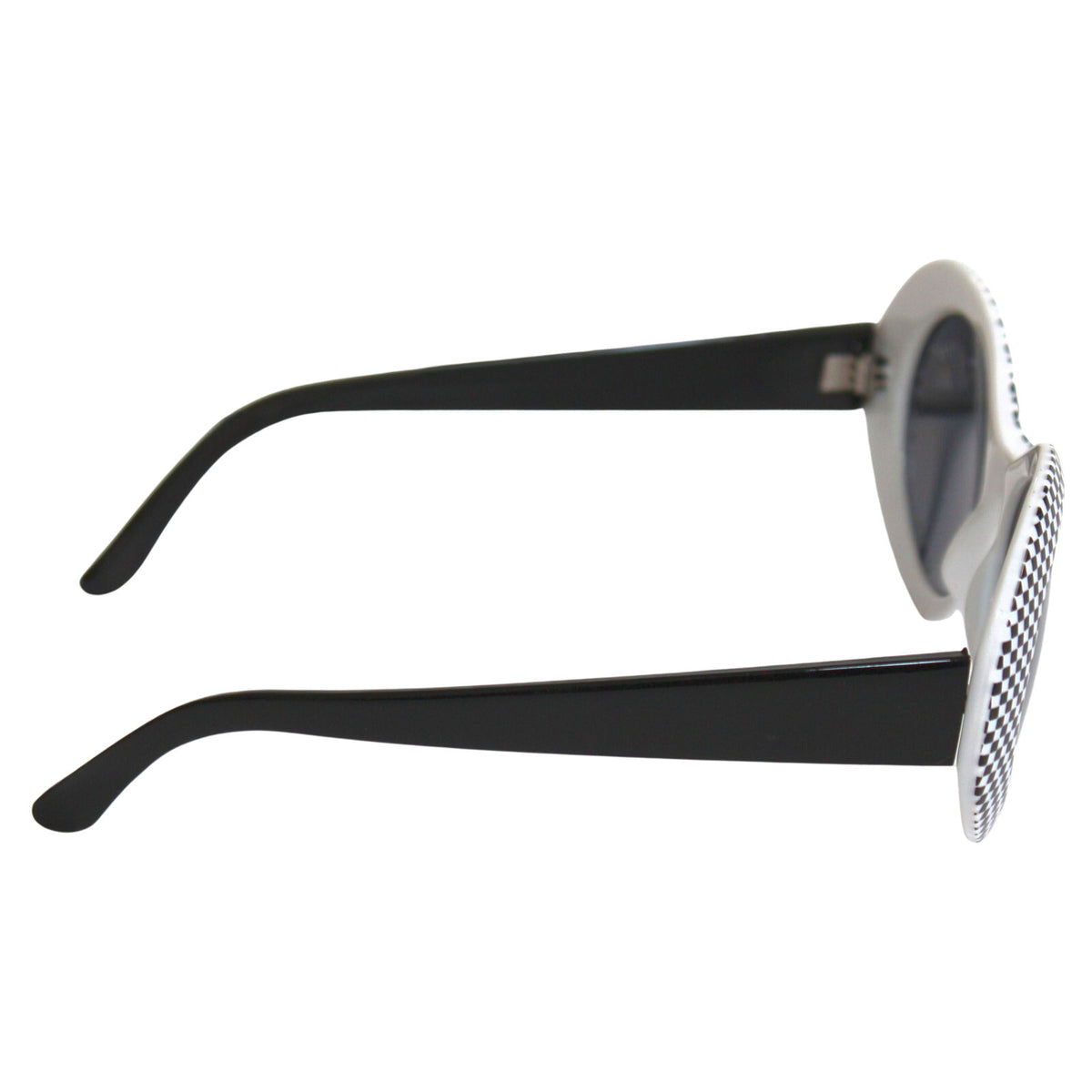 Schwarz-weiß karierte Cat-Eye-Partybrille
