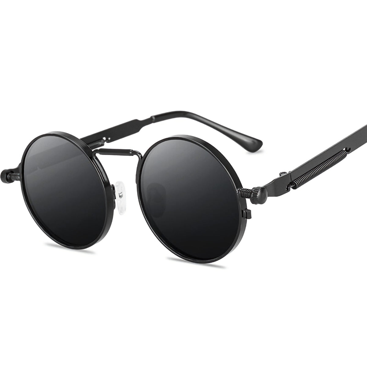 Runde schwarze Steampunk-Sonnenbrille im Lennon-Stil