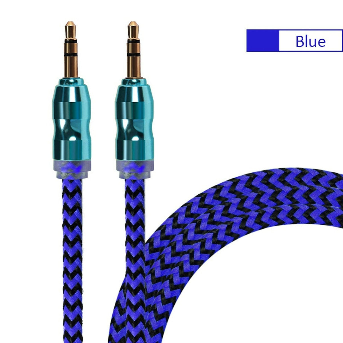 Premium Stereo Kopfhörer Anschlusskabel Nylon 1m 3,5mm Klinke Stecker>Stecker T2