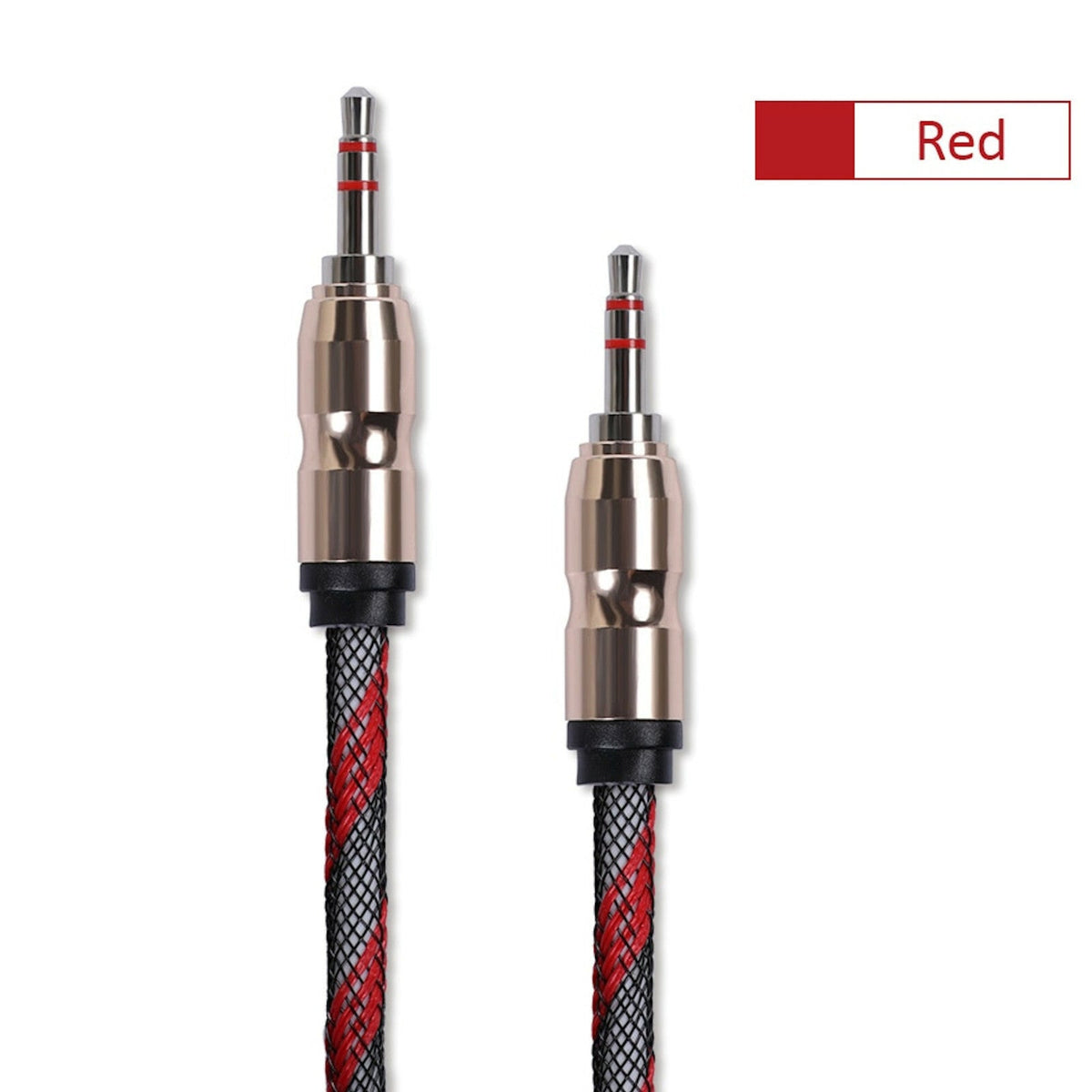 Premium Stereo Kopfhörer Anschlusskabel Nylon 1m 3,5mm Klinke Stecker>Stecker T1