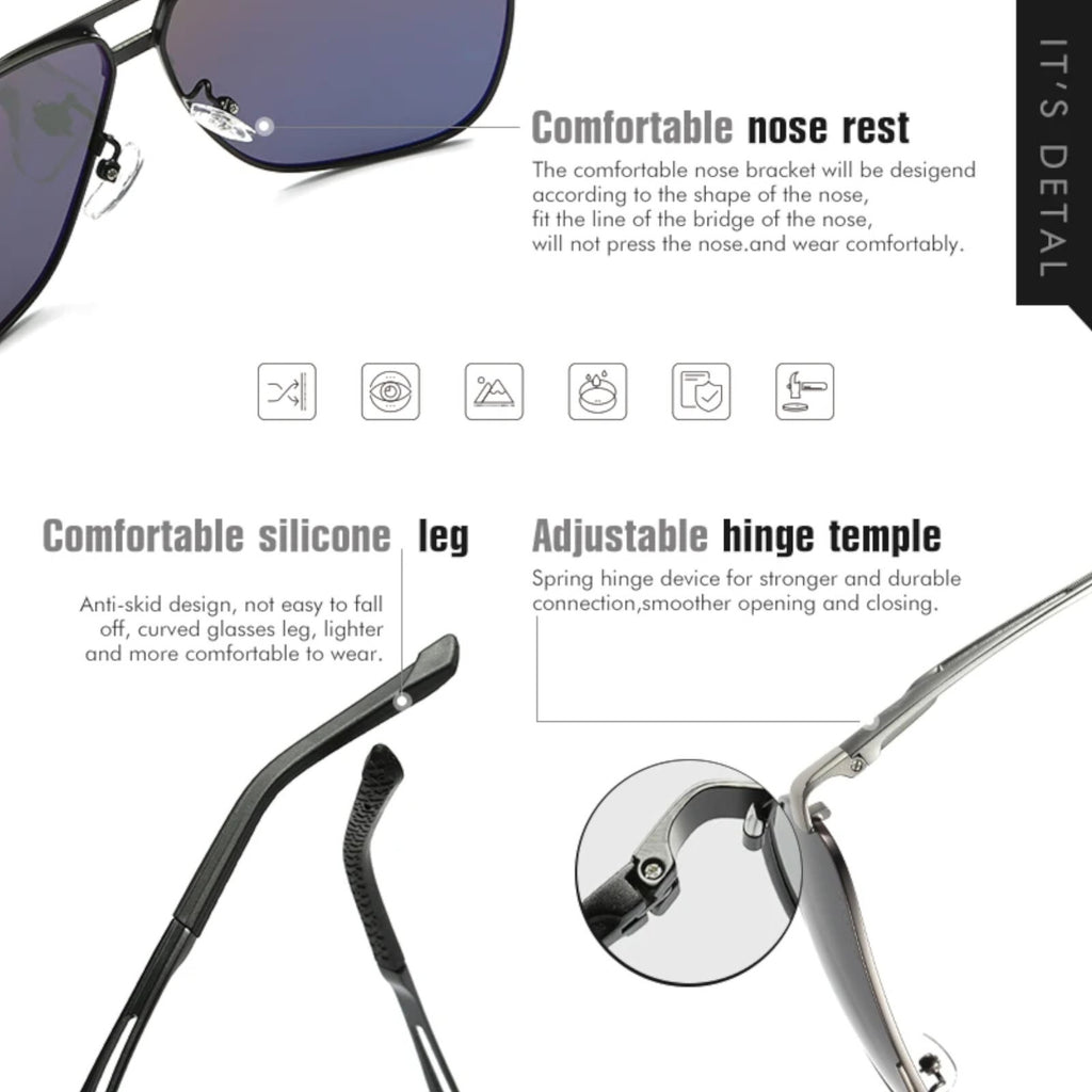 Schwarz-goldene Piloten-Sonnenbrille