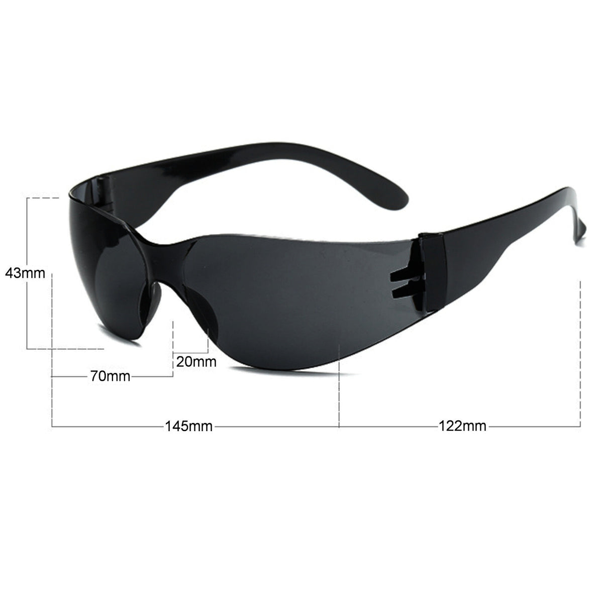Schwarz-graue Sport-Sonnenbrille X7