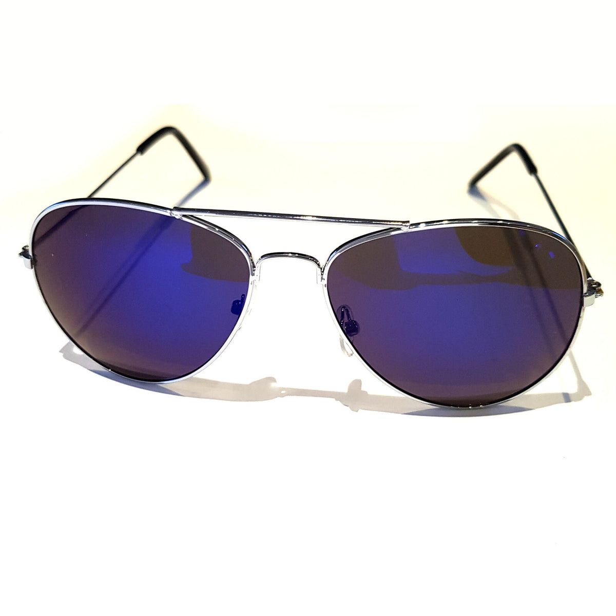 Silber-blaue Piloten-Sonnenbrille