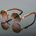 Goldene Vintage Designer-Sonnenbrille im Leoparden-Look