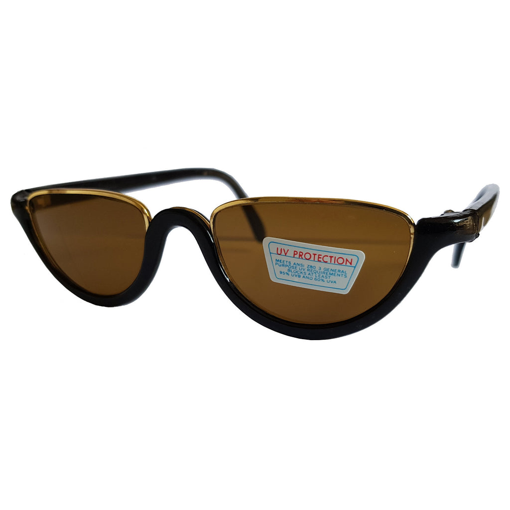 Schwarz-goldene Vintage Damen-Sonnenbrille