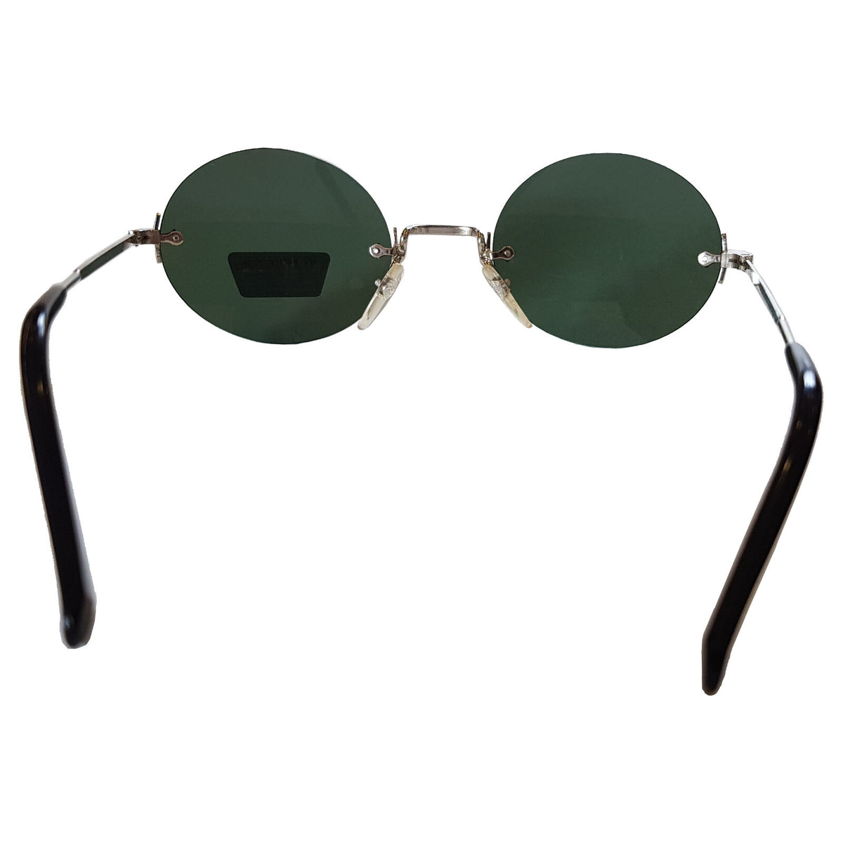 Runde silber-grüne Steampunk-Sonnenbrille verspiegelt
