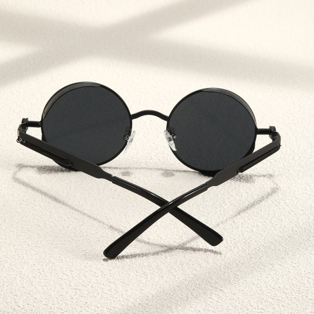 Runde schwarze Steampunk-Sonnenbrille