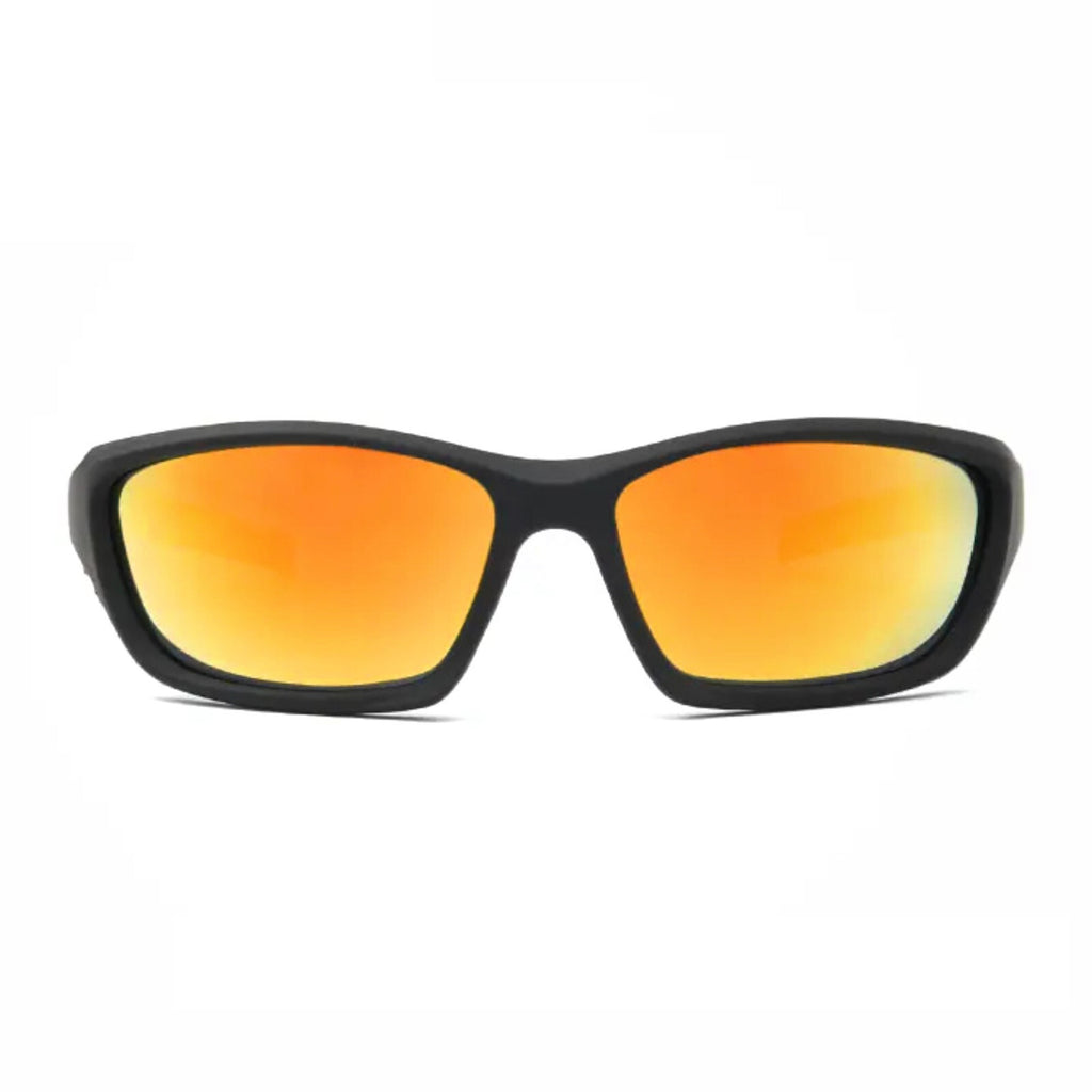 Schwarz-rot-orange Biker-Sonnenbrille aus TR90