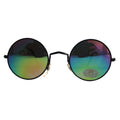 Runde schwarze Steampunk-Sonnenbrille verspiegelt