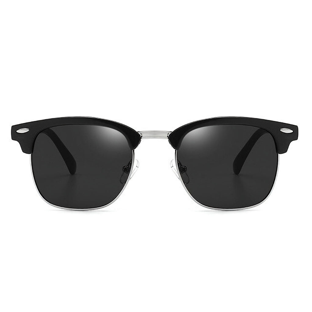 Schwarz-silberne Vintage-Retro-Sonnenbrille Unisex