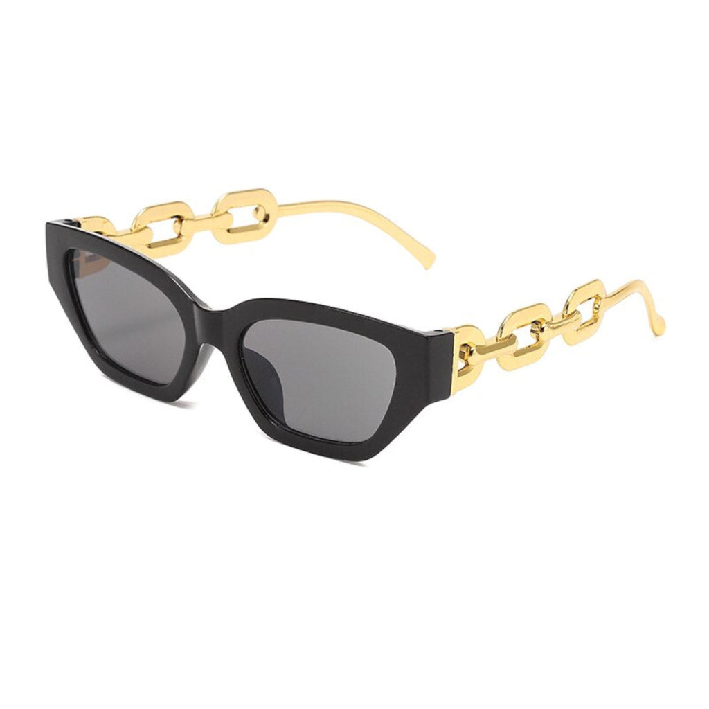 Schwarz-goldene Vintage Cat-Eye-Sonnenbrille