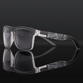 Schwarz-silberne polarisierte Sonnenbrille