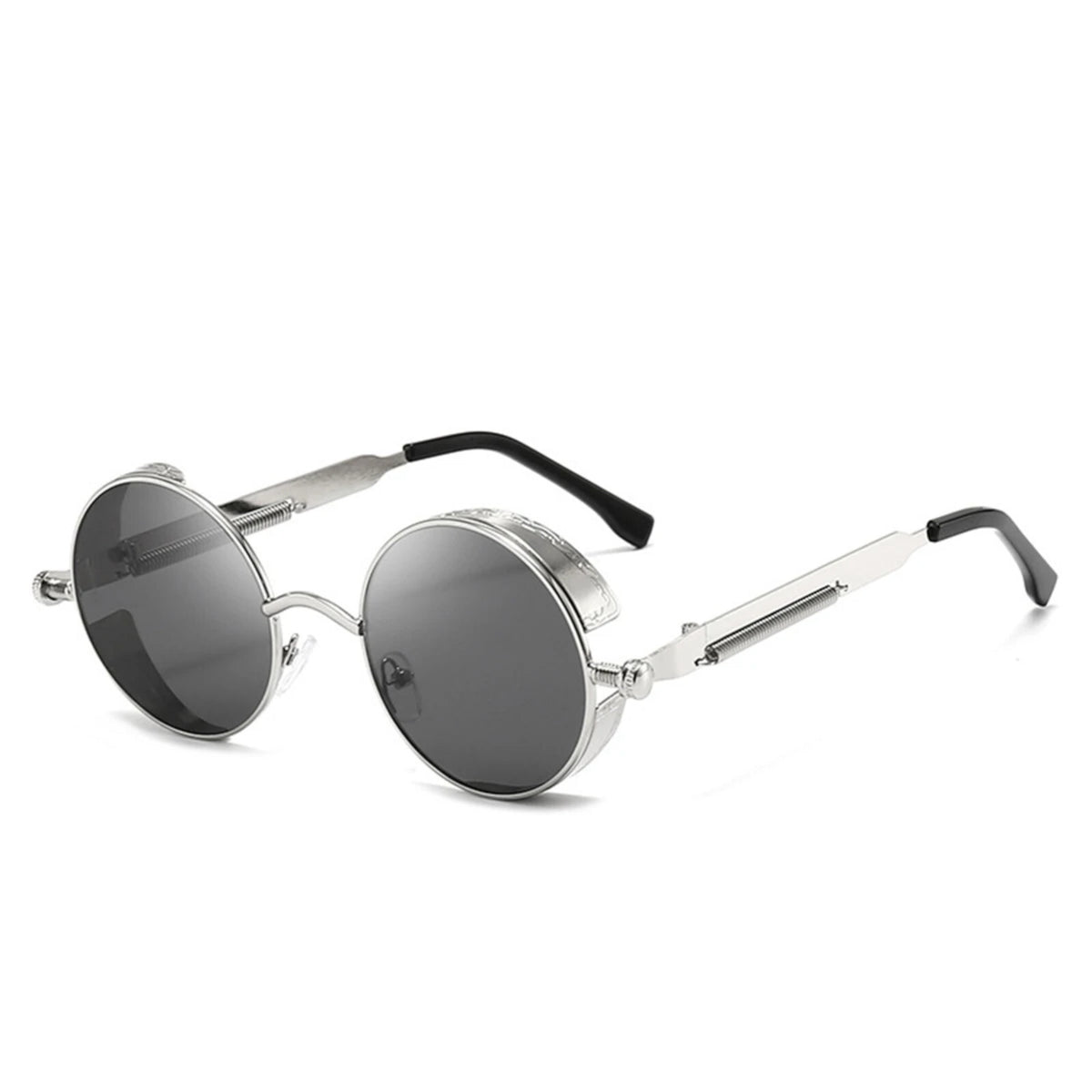 Runde schwarze Steampunk-Sonnenbrille