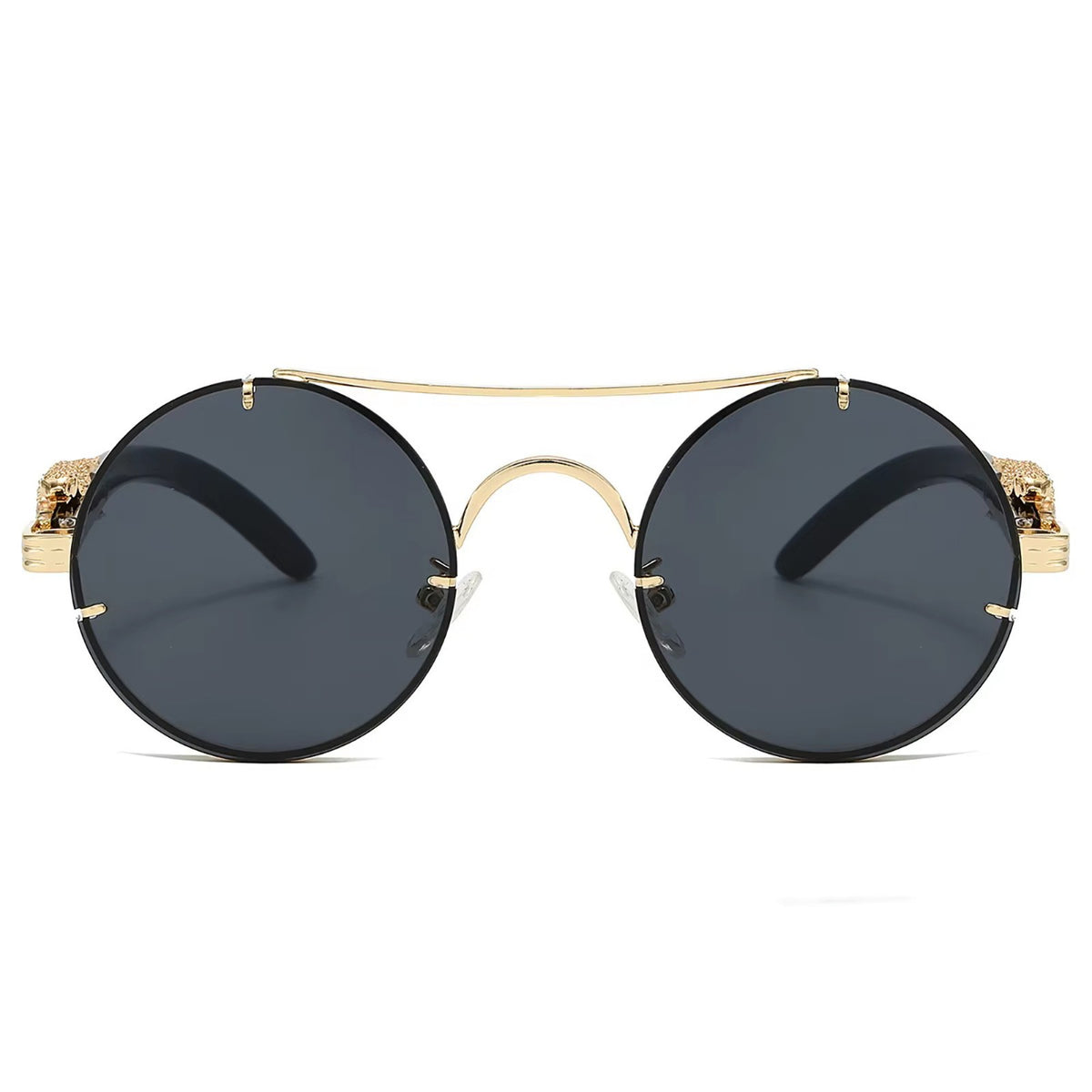 Goldene Vintage Designer-Sonnenbrille im Leoparden-Look