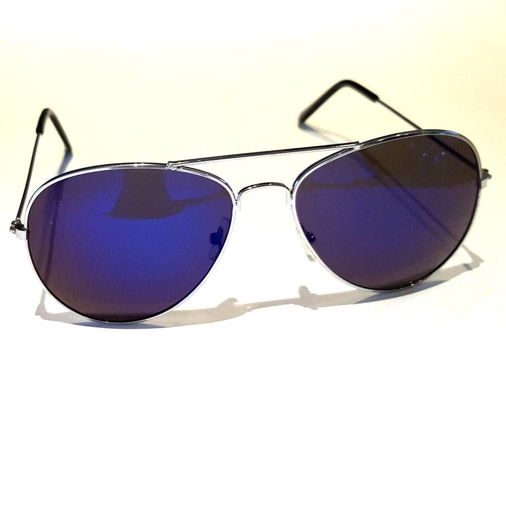 Silber-blaue Piloten-Sonnenbrille