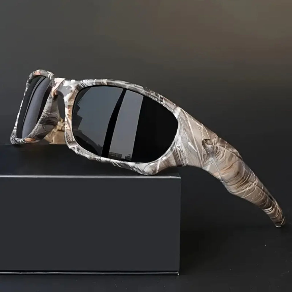 Schwarze Sport-Sonnenbrille aus Polycarbonat